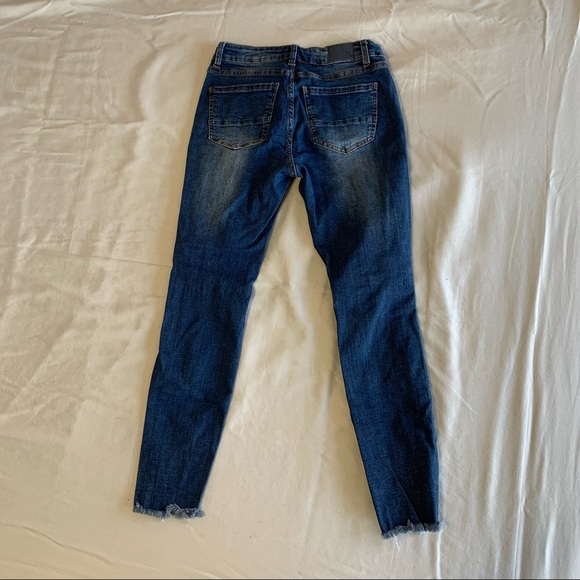 Resfeber Distressed Skinny Jeans- Dark Wash - Picture 3 of 4